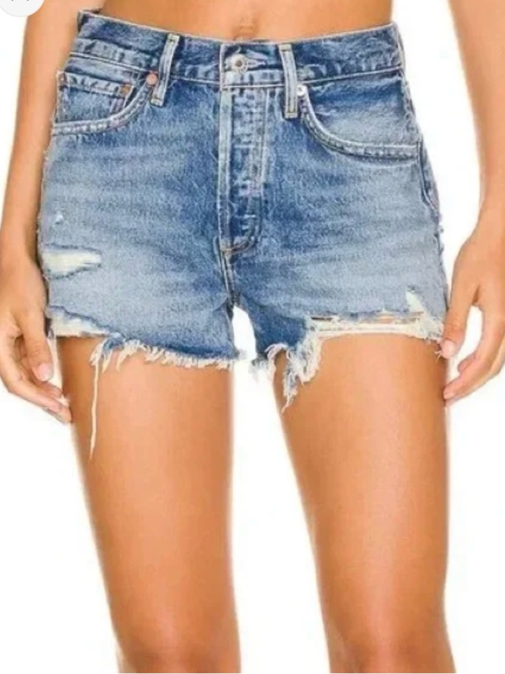AGOLDE Parker Distressed Denim Cutoff Shorts